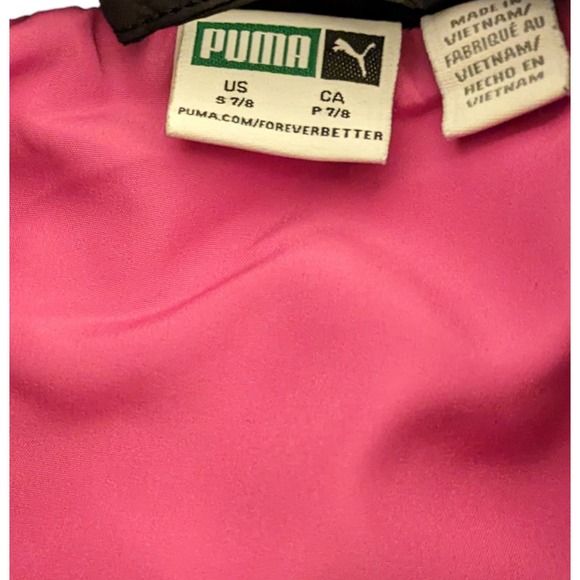 Zip Up PUMA Puffer Vest Pink & Black Girl's Size Small 7/8 - Picture 4 of 4